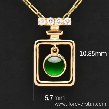 Perfume Bottle Shape Jadeite Pendant necklace